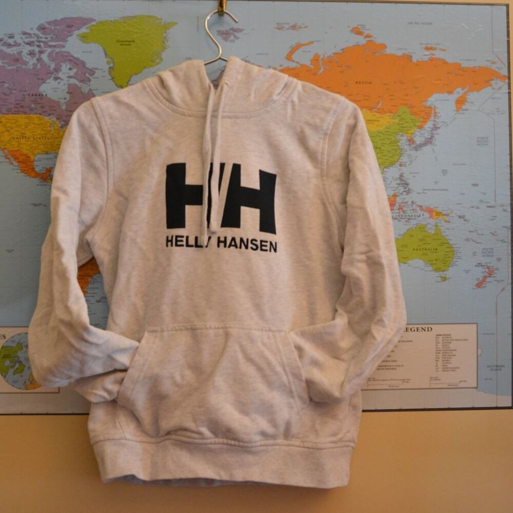 EUC Helly Hansen HH logo hoodie 2.0 in 823 Nimbus Cloud Size Small